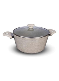 Top Chef Top Chef Pot Granite Size 28 Biege Glass Lid 