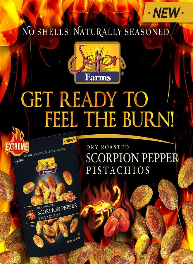 Setton Farms Pistachios, Scorpion Pepper Extreme Flavor, Naturally Seasoned, Dry Roasted No Shell, Non-GMO Project Verified, Gluten Free, Vegan, Kosher, 5 Oz - Image 3