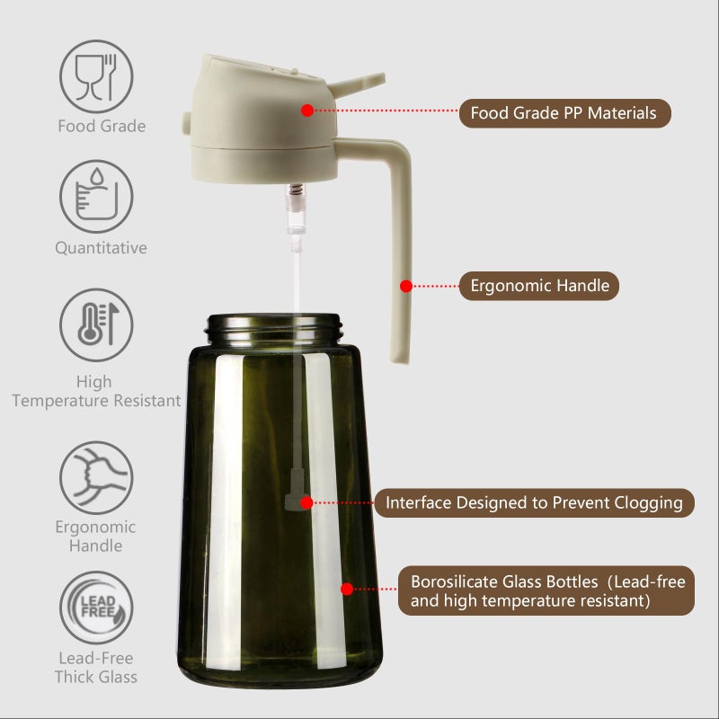 SWEET VIEW Olive Oil Dispenser and Oil Sprayer â€“ 16oz/470ml Glass Light-Proof Oil Pourer for Kitchen, Air Fryer, Cooking, Salad, and BBQ - Image 5