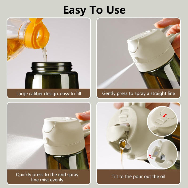 SWEET VIEW Olive Oil Dispenser and Oil Sprayer â€“ 16oz/470ml Glass Light-Proof Oil Pourer for Kitchen, Air Fryer, Cooking, Salad, and BBQ - Image 2