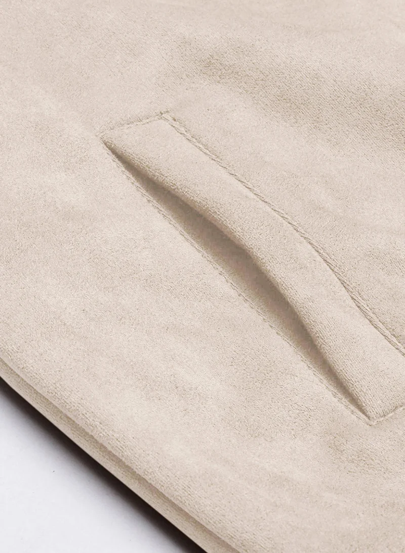 CAHOOT White Men's Off-White Fur-Lined Suede Bomber Jacket for Men | Best Price UAE