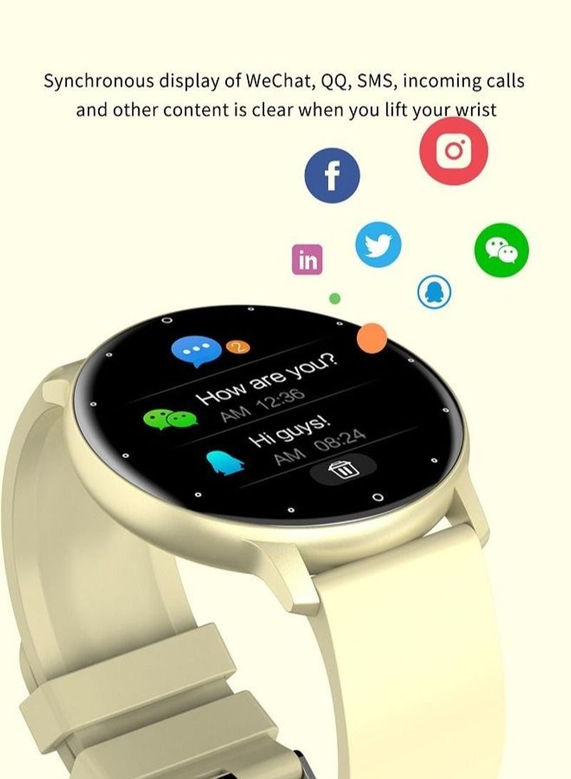 NIBEMINENT IP67 Waterproof Smartwatch Fitness Tracker Yellow - Image 3