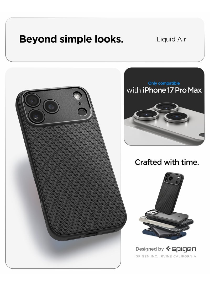 Spigen Liquid Air iPhone 17 Pro Max Case Cover (2025) - Matte Black - Image 2