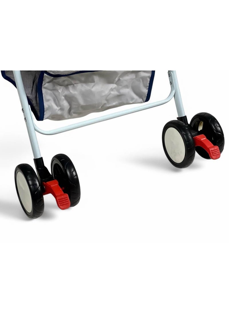 البدر عربة أطفال البدر بمقبض قابل للتعديل، عربة فاخرة للرضع للسفر مع مقعد قابل للعكس، تصميم خفيف قابل للطي، إمالة متعددة الوضعيات، عجلات مزدوجة آمنة مع فرامل، سلة تخزين كبيرة، مظلة شمسية، عربة أنيقة ومريحة بألوان متعددة - Image 3