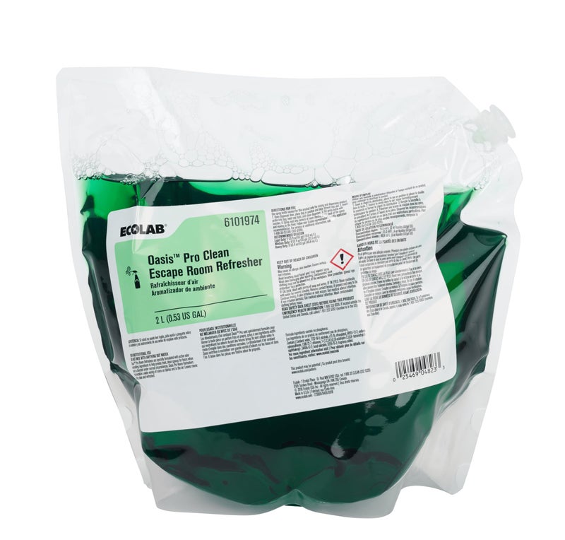 ECOLAB 6100831 Oasis Pro CLEAN ESCAPE Room Refresher - One (1) Two Liter Bag/Bladder per ORDER - Image 1