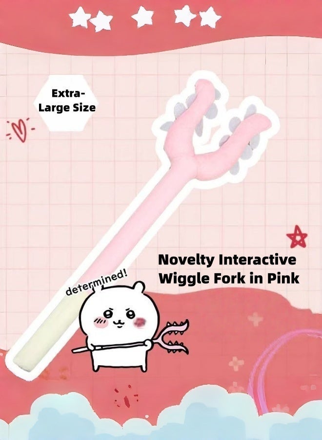 Novelty Interactive Wiggle Fork in Pink - Bendable Photo Prop for Viral Pet Videos, Soft-Touch u0026 Pet-Resistant Stress Relief Toy for Adults, Fun Gag Gift for Office Desk and Parties - Image 2