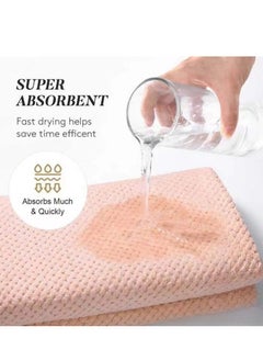 Laseta Long Hair Absorbent Wrap Towel，Larger Adult Hair Dry Towel,Dry Hair cap ,Super Water-Absorbent Hair Towel Wrap With Elastic Band Firm In Place And Durable Pink  - Image 3