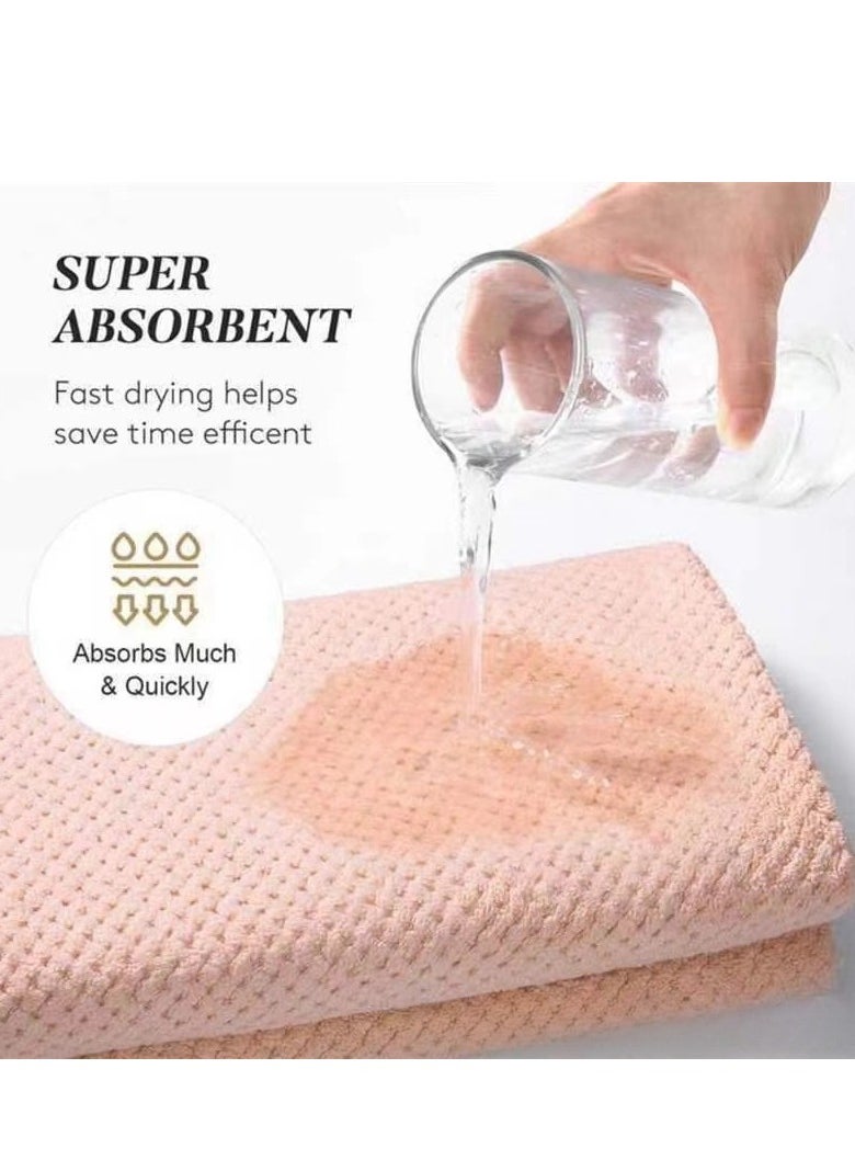 Laseta Long Hair Absorbent Wrap Towel，Larger Adult Hair Dry Towel,Dry Hair cap ,Super Water-Absorbent Hair Towel Wrap With Elastic Band Firm In Place And Durable Pink  - Image 3