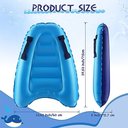 Vinsot 4 Pieces Inflatable Surf Body Boards with Handles Beach Floating Surfboard Lightweight Portable Bodyboard Water Sport Pool Inflatable Surfboard for Adult Summer Beach Surfing Swimming 4 Styles - Image 3