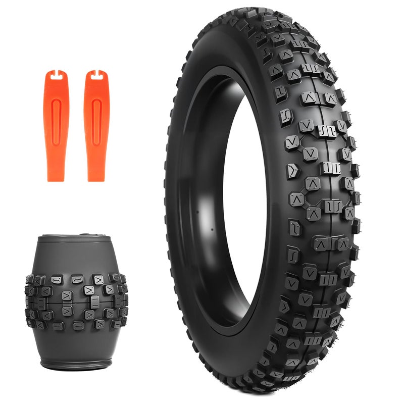 Generic BALINGE 1 Pack Fat Tire for Ebike Mountain Bike Heavy Duty High-Performance Wear-Resistant E-Bike Mountain Snow Bike Tire 20" x 4"，Black，1 Tire 2 levers  - Image 1