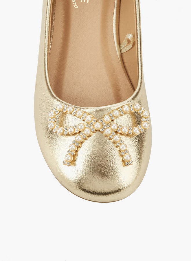 Celeste Girls Embellished Bow Ballerina Shoes Ramadan Collection - Image 4