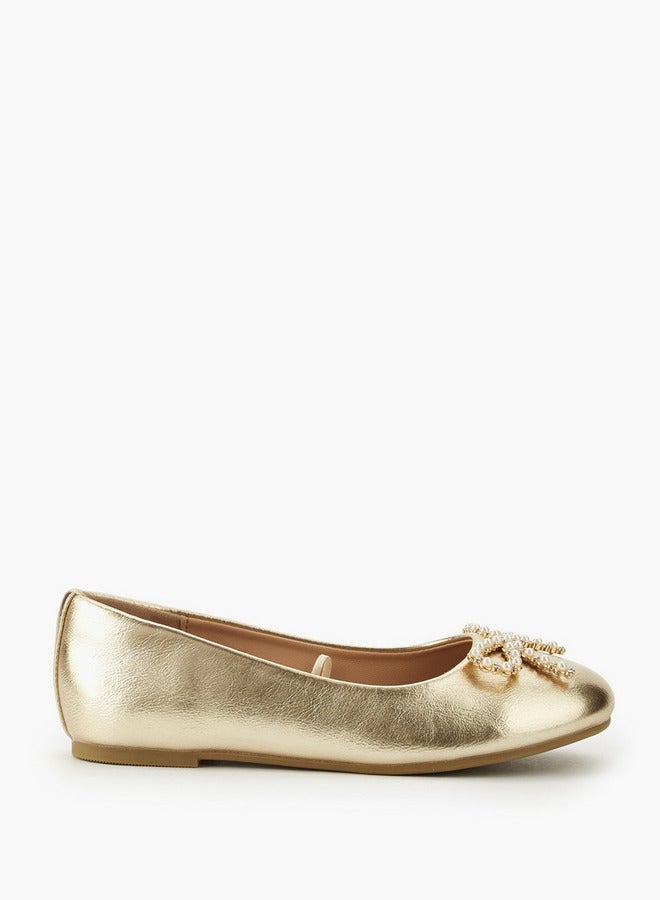Celeste Girls Embellished Bow Ballerina Shoes Ramadan Collection - Image 2