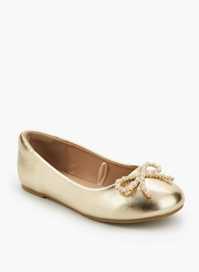 Celeste Girls Embellished Bow Ballerina Shoes Ramadan Collection - Image 1