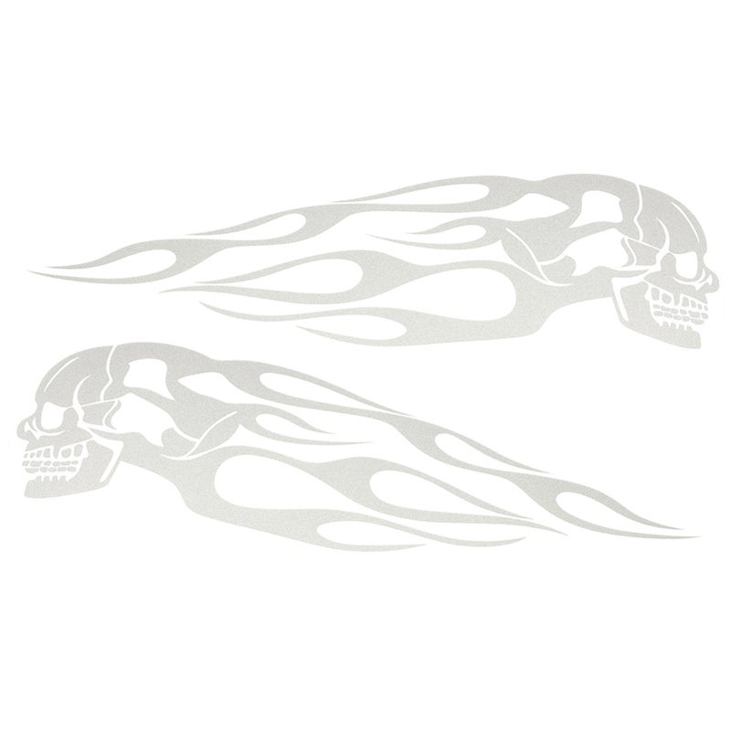 Reflective Motorcycle Decal: White PVC Self Adhesive - Durable Stylish Design Motorcycle Sticker for Motorcycle Vehicle Decoration - Image 1