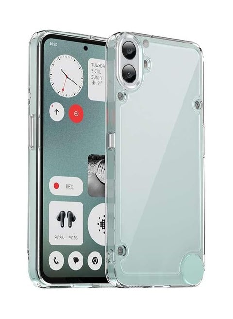 Compitable with Nothing CMF Phone 1 2024 Case, Crystal Clear Slim Hybrid Hard Back and TPU Rubber Grip Rim Bumper Skin Shockproof Cover for Nothing CMF Phone 1 (Clear)