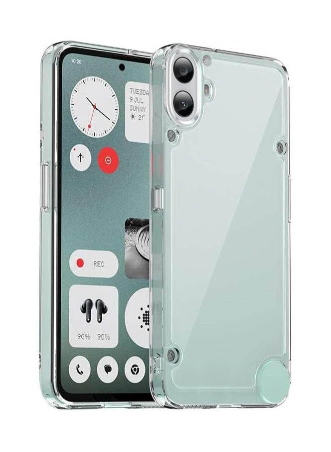 VKL Compitable with Nothing CMF Phone 1 2024 Case, Crystal Clear Slim Hybrid Hard Back and TPU Rubber Grip Rim Bumper Skin Shockproof Cover for Nothing CMF Phone 1 (Clear) - Image 1