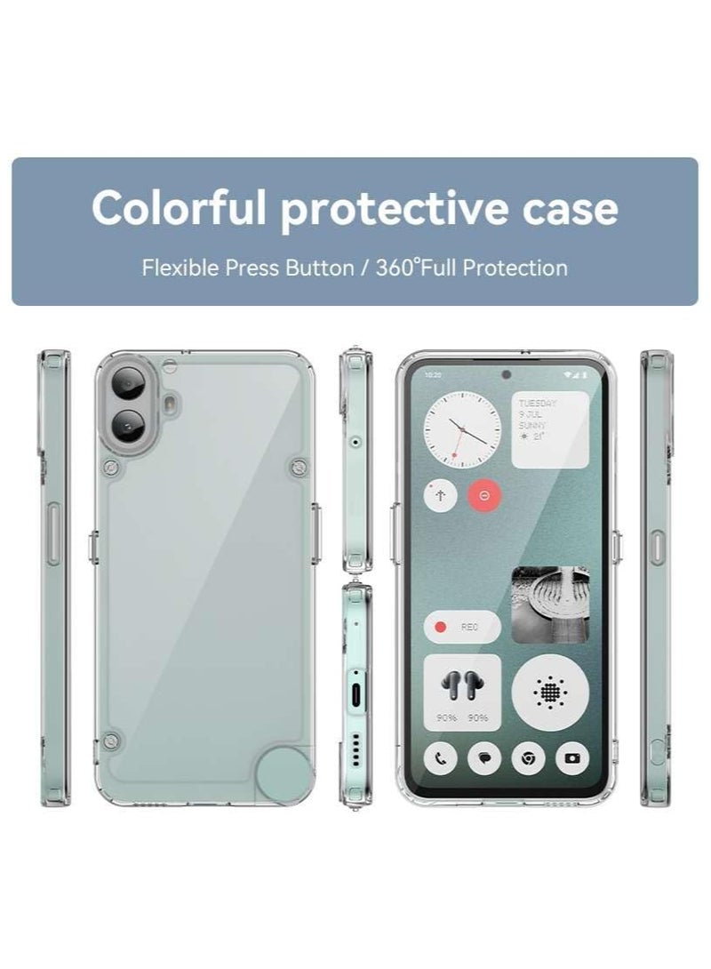 VKL Compitable with Nothing CMF Phone 1 2024 Case, Crystal Clear Slim Hybrid Hard Back and TPU Rubber Grip Rim Bumper Skin Shockproof Cover for Nothing CMF Phone 1 (Clear) - Image 3