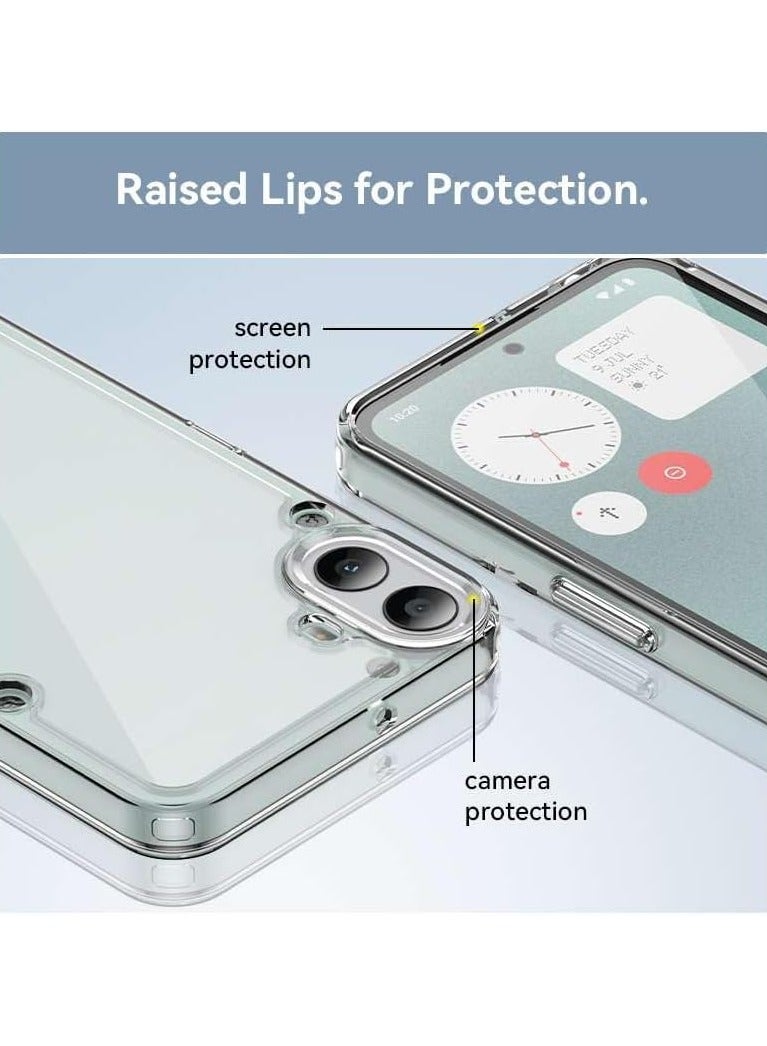 VKL Compitable with Nothing CMF Phone 1 2024 Case, Crystal Clear Slim Hybrid Hard Back and TPU Rubber Grip Rim Bumper Skin Shockproof Cover for Nothing CMF Phone 1 (Clear) - Image 4