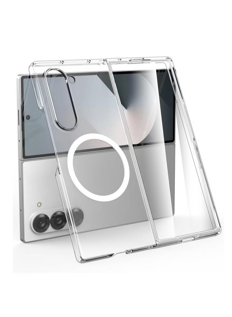 أوميكسبرو جراب شفاف لهاتف Samsung Galaxy Z Fold 6، متوافق مع MagSafe، جراب مغناطيسي شفاف مقاوم للصدمات ومقاوم للاصفرار لهاتف Galaxy Z Fold 6 5G - Image 1