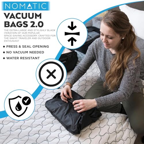 NOMATIC X-Large V2 Vacuum Bag - Luggage Organizer Bags - Compression Packing Cubes - Luggage Organizer Bags and Travel Essentials (Black) - Image 2