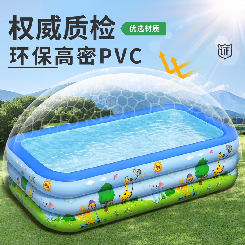 حوض سباحة قابل للنفخ للأطفال والعائلة، حمام سباحة كبير من PVC - Image 4