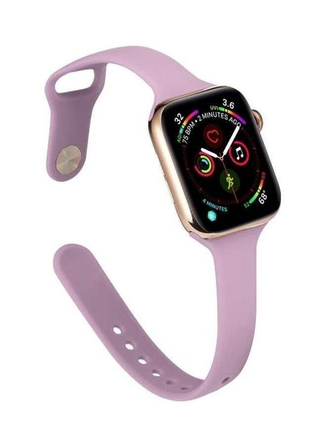 Thin Silicone Replacement Wrist Strap Watchband For Apple Watch 1/2/3/4/5 42-44mm Purple