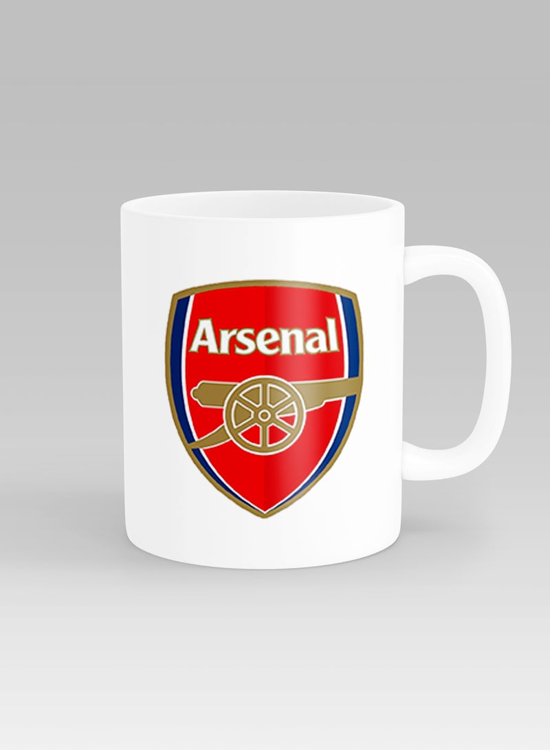 Ceramic mug with Arsenal FC logo mug design print, white