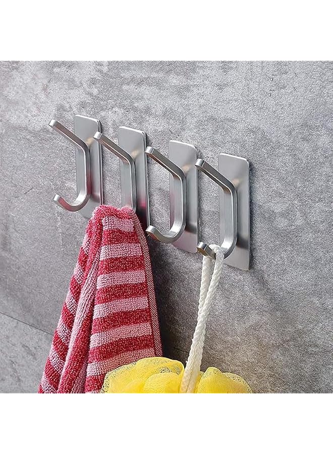 S-TOP 4 Pack Self Adhesive Hooks, Stainless Steel Heavy Duty Hooks for Hanging - Image 3