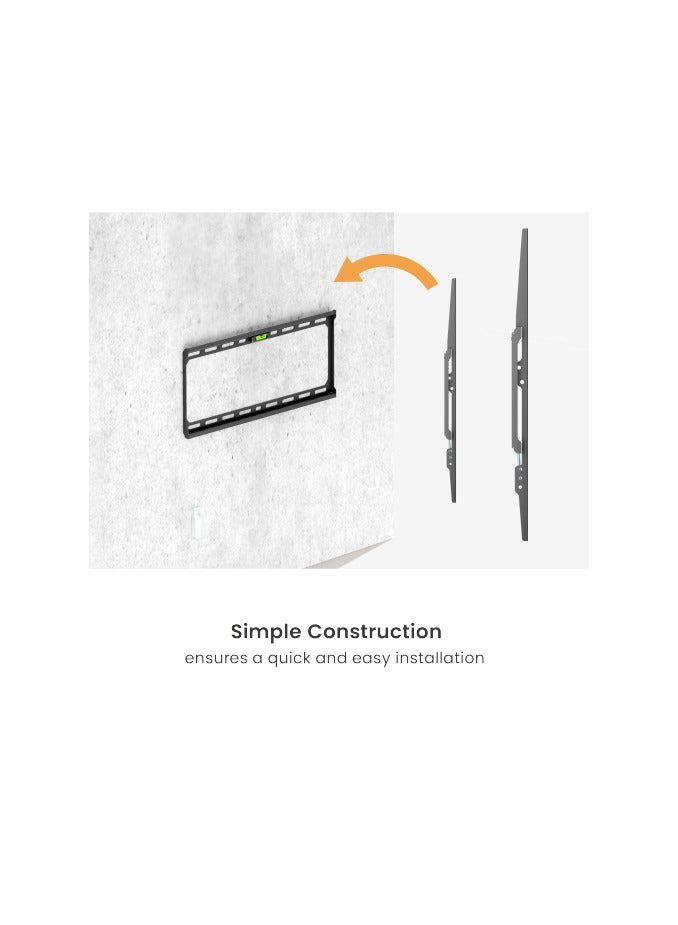 نيوستار حامل جداري ثابت نحيف لتلفزيون Newstar KL37-44F مقاس 32–75″ LED / LCD / منحنٍ – بروفايل 22 مم فقط – يتحمل حتى 45 كجم – متوافق مع VESA حتى 419×400 مم - Image 4