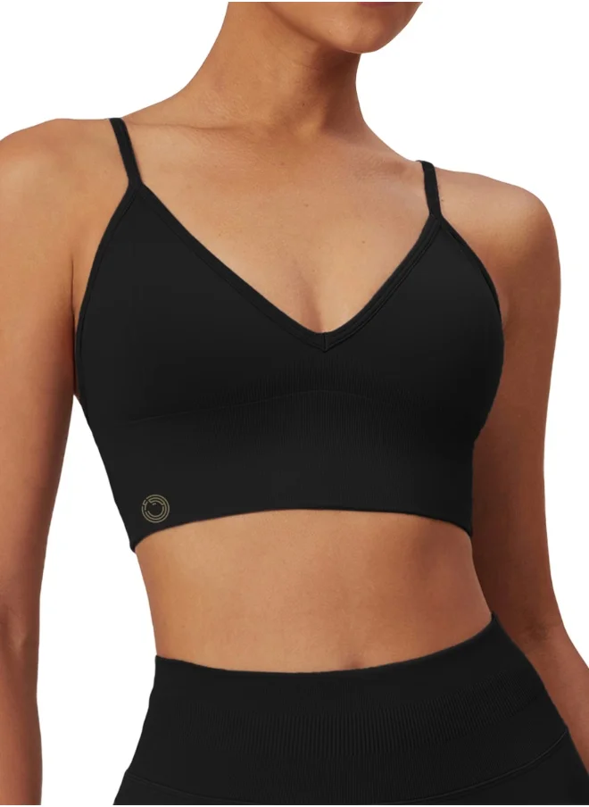 KAWN.YOGA Womens V-Neck Sports Bra