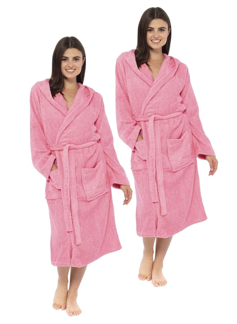 وايت روز رداء حمام قطني بغطاء للرأس للجنسين - Image 1