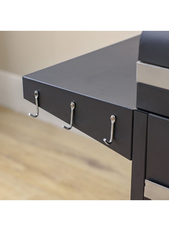 DANUBE HOME شواية فحم إنفيرنو الأصلية، شواية باربكيو خارجية قوية لتحضير الطعام في الحديقة والفناء، رف فحم وشواية فحم من الصلب لتحضير الطعام في الحديقة والفناء والحديقة الخلفية - تشطيب فولاذي أسود - Image 4