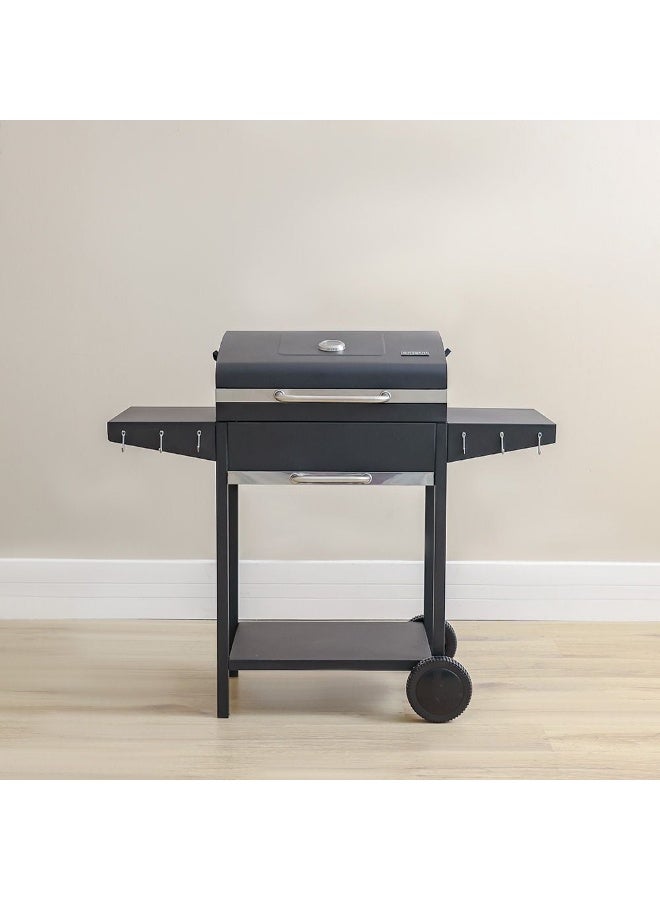 DANUBE HOME شواية فحم إنفيرنو الأصلية، شواية باربكيو خارجية قوية لتحضير الطعام في الحديقة والفناء، رف فحم وشواية فحم من الصلب لتحضير الطعام في الحديقة والفناء والحديقة الخلفية - تشطيب فولاذي أسود - Image 2