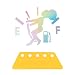 Augeny Funny Car Fuel Tank Sticker EF Logo Waterproof High Gas Consumption Decal Universal Vehicle Fuel Gage Empty Stickers Decor Suitable for Car Truck Motorcycle SUV Hair Female Colourful - Image 2
