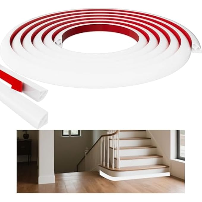 78INCH SHOWER THRESHOLD WATER DAM BARRIER SHOWER BARRIER WATER STOPPER STAIR EDGE TRIM QUARTER ROUND SHOWER DAM FOR FLOOR,TUB,FLEXIBLE SHOE MOLDING AROUND CURVED STAIRS,COLUMNS AND WAL - Image 2