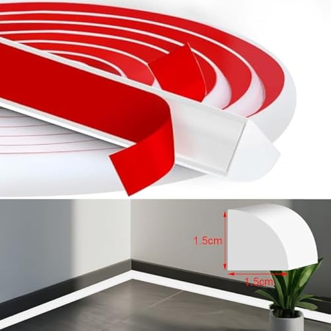 78INCH SHOWER THRESHOLD WATER DAM BARRIER SHOWER BARRIER WATER STOPPER STAIR EDGE TRIM QUARTER ROUND SHOWER DAM FOR FLOOR,TUB,FLEXIBLE SHOE MOLDING AROUND CURVED STAIRS,COLUMNS AND WAL - Image 3