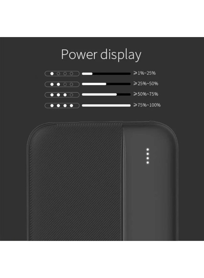 Power Bank Charging 10000mAh PB54 Fast with Dual USB Type-A, USB Type-C, Micro, LED Digital Display, Portable Travel Power Bank Charger, (Model PB54)