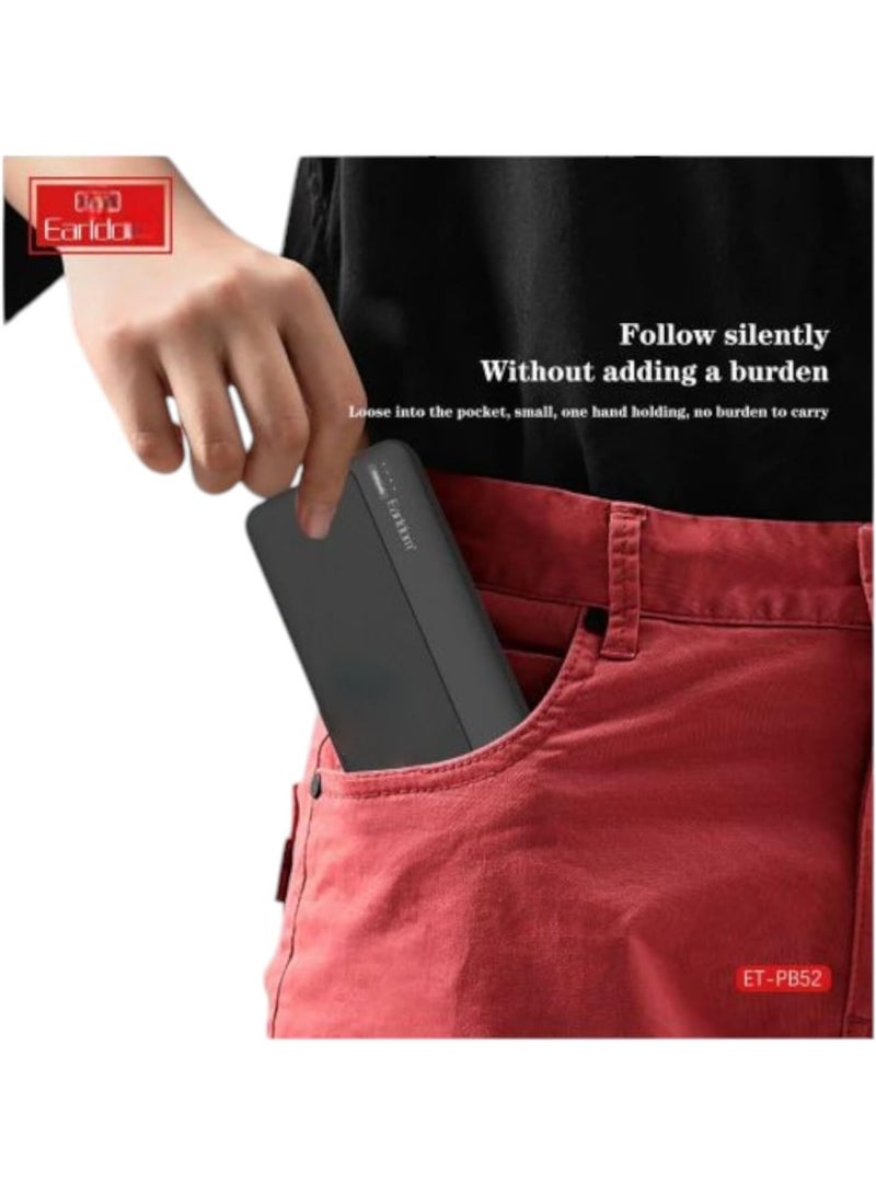 Power Bank Charging 10000mAh PB54 Fast with Dual USB Type-A, USB Type-C, Micro, LED Digital Display, Portable Travel Power Bank Charger, (Model PB54)