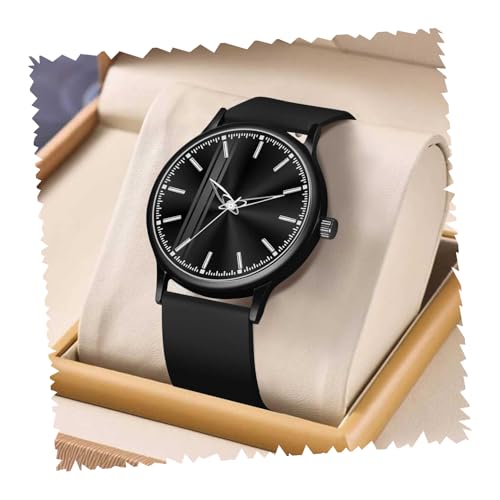 Acnos Silicone Strap Analog Wrist Watch for Men (Black) - Image 1