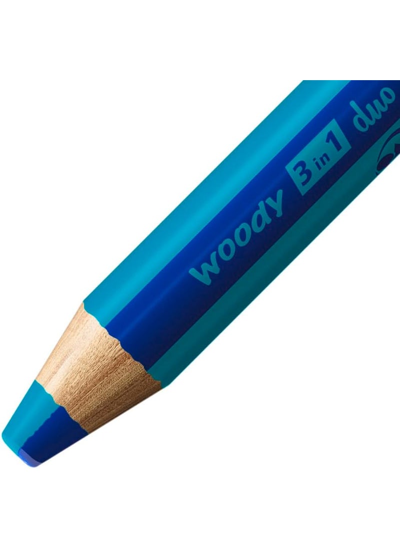 STABILO STABILO Multitalented Pencil woody 3in1 duo  Single Pencil  Ultramarine BlueTurquoise  - Image 2