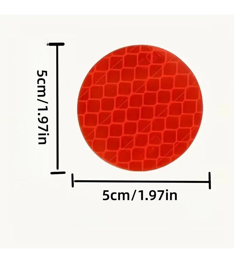Yellow 10 Pack Round Reflective Diamond Stickers for Cars 300M Visibility - Image 3