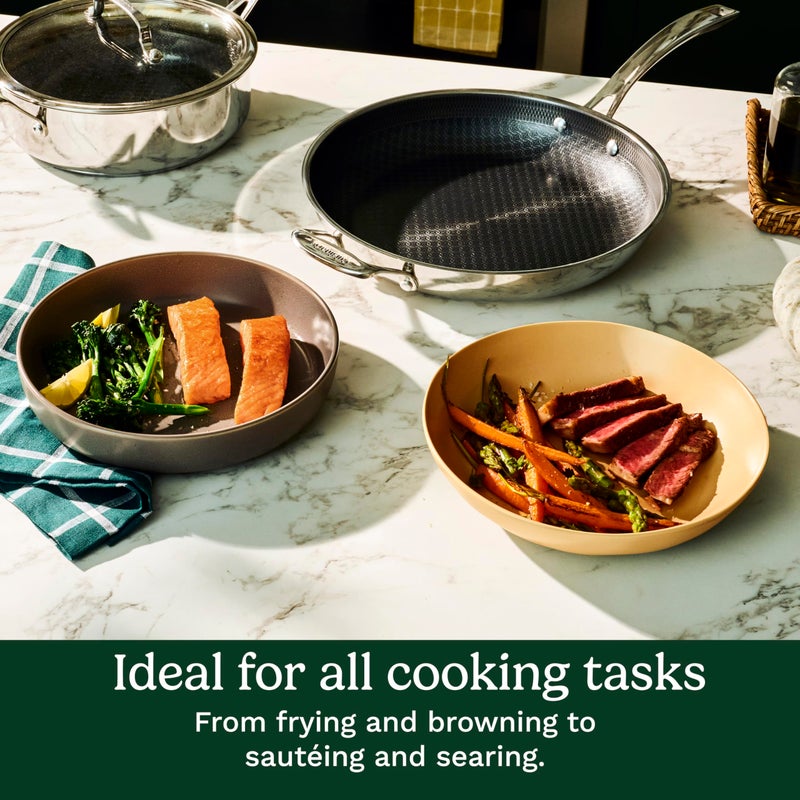 Cuisinart FusionPlus Hybrid Nonstick Stainless Steel Cookware Set, 2-Piece Skillet Cooking Set with PFAS-Free PURELYSEAR Ceramic Non Stick Technology, Scratch Proof, Cool Grip Handles, Dishwasher Safe - Image 3