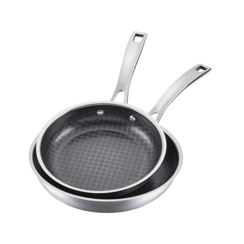 Cuisinart FusionPlus Hybrid Nonstick Stainless Steel Cookware Set, 2-Piece Skillet Cooking Set with PFAS-Free PURELYSEAR Ceramic Non Stick Technology, Scratch Proof, Cool Grip Handles, Dishwasher Safe - Image 1