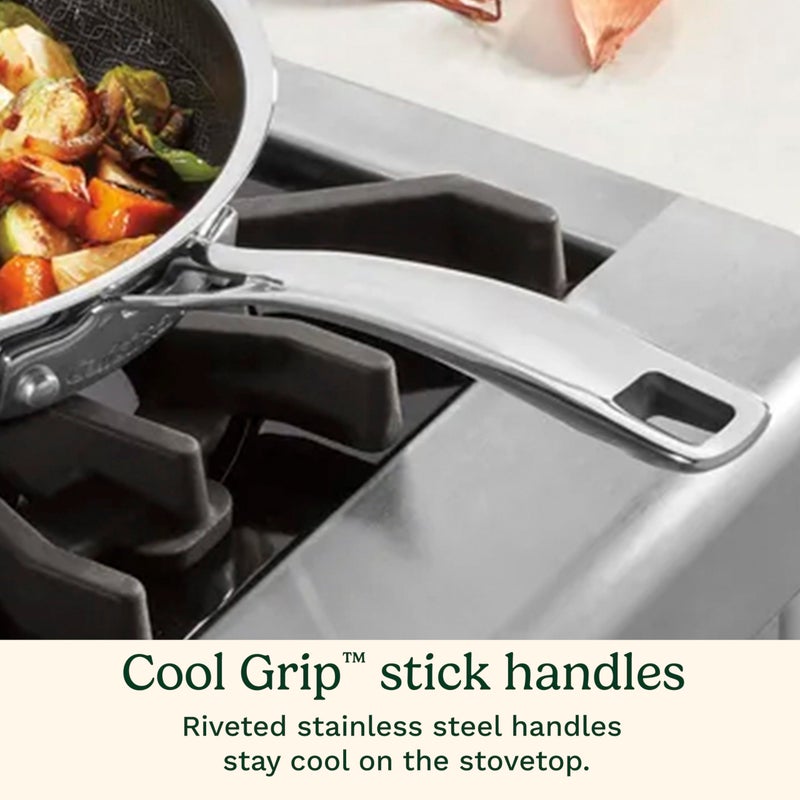 Cuisinart FusionPlus Hybrid Nonstick Stainless Steel Cookware Set, 2-Piece Skillet Cooking Set with PFAS-Free PURELYSEAR Ceramic Non Stick Technology, Scratch Proof, Cool Grip Handles, Dishwasher Safe - Image 4