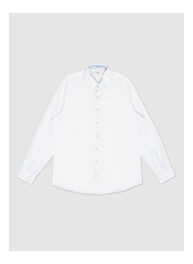 Olymp - Collared Neck Long Sleeve Plain/Basic Shirt - Image 1
