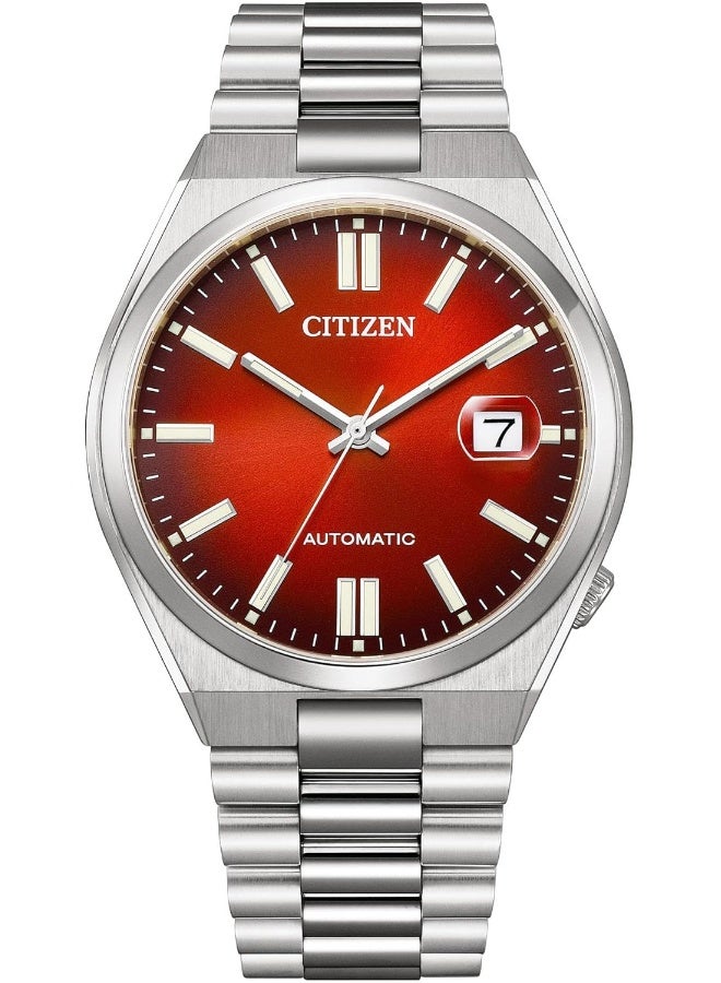 سيتيزن ساعة تسويوسا أوتوماتيكية للرجال بمينا أحمر من الفولاذ المقاوم للصدأ - NJ0150-56W - Image 1