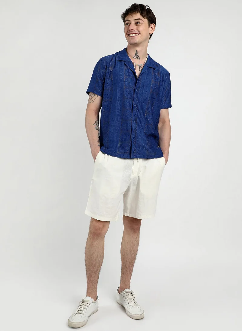CAHOOT  Men's Indigo Blue Mandala Shirt for Men | Best Price UAE