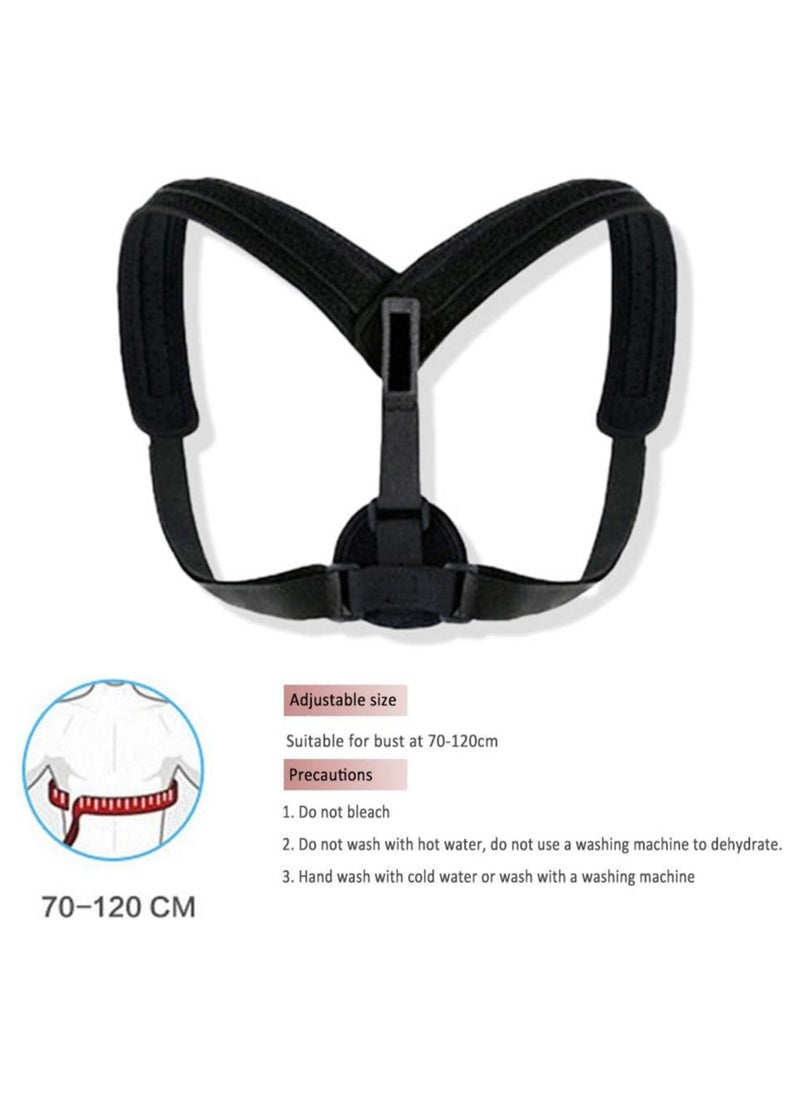 ELIKLIV - Posture corrector, adjustable hump correction strap for spine and clavicle support to improve posture and shoulder extension (black universal) - Image 1