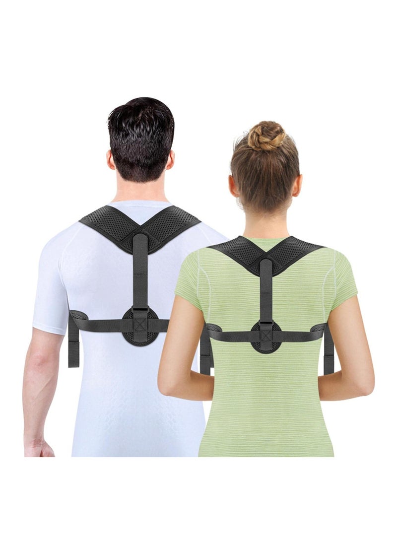 ELIKLIV - Posture corrector, adjustable hump correction strap for spine and clavicle support to improve posture and shoulder extension (black universal) - Image 1
