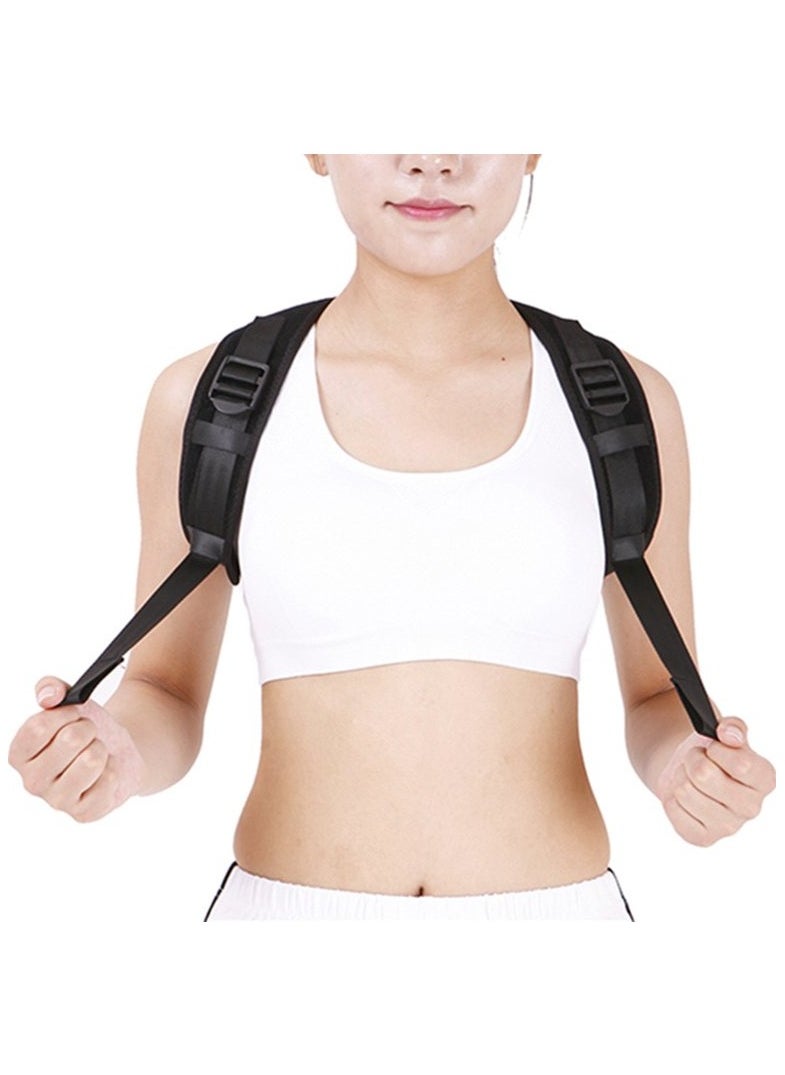 ELIKLIV - Posture corrector, adjustable hump correction strap for spine and clavicle support to improve posture and shoulder extension (black universal) - Image 1